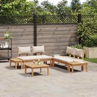 Tuinbankset met kussen met opslag 3 pcs Bruin en Crème - thumbnail