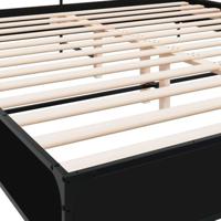Bedframe bewerkt hout metaal zwart 200x200 cm - thumbnail