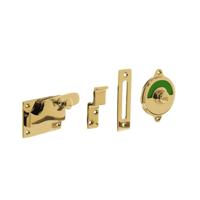 WC-overslag vlak en "groen / rood" indicatie messing ongelakt - thumbnail