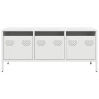 Tv-meubel 101,5x39x43,5 cm koudgewalst staal wit - thumbnail