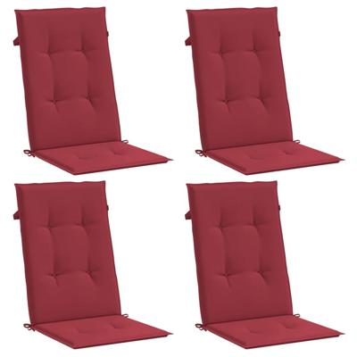 VidaXL Tuinstoelkussens 4 st hoge rug 120x50x3 cm stof wijnrood VidaXL Tuinstoelkussens 4 st hoge rug 120x50x3 cm stof wijnrood