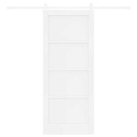 Schuifdeur met beslag 83x202 cm massief grenenhout wit - thumbnail