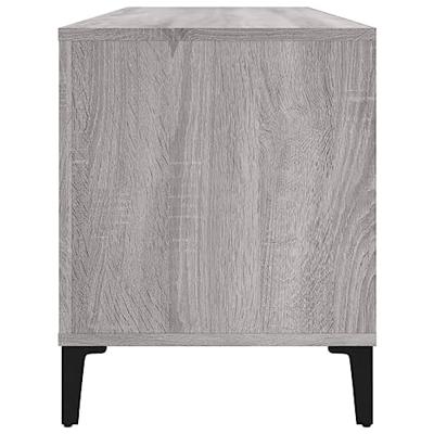 Platenkast 100x38x48 cm bewerkt hout grijs sonoma eikenkleurig