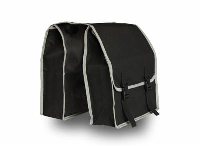 Dubbele Fietstas - 26L - voor elektrische fiets - zwart/grijs