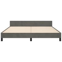 Bedframe met hoofdeinde fluweel donkergrijs 180x200 cm - thumbnail