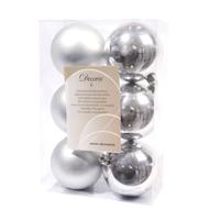 6 kerstballen zilver 80 mm KSD - Ksd - thumbnail