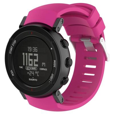Silicone vervangende polsband voor SUUNTO core ALU Zwart (rosé rood)