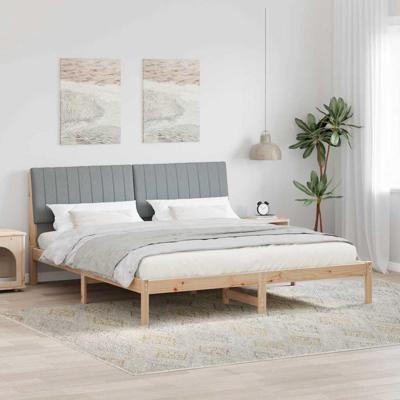 Bedframe met hoofdeinde Bruin 180 x 200 cm Massief grenenhout