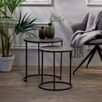 Light & Living Bijzettafel 'Talca' Set van 2 stuks, 40/49cm, kleur Antiek Lood - thumbnail