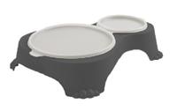 Rotho SALLY Dubbele Voederbak 0.28L+1L Antraciet - thumbnail