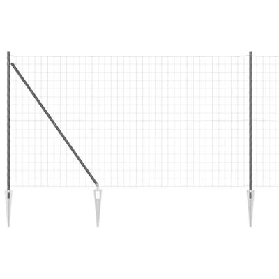 VidaXL Hek met paal grijs 1,5 x 10 m staal en pvc