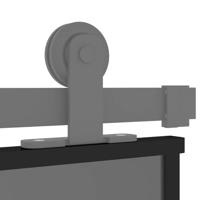 Schuifdeur 90x205 cm gehard glas en aluminium zwart - thumbnail