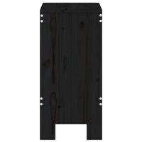 Barkrukken 2 st 40x36x75 cm massief grenenhout zwart - thumbnail