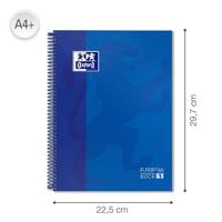 Oxford School Classic Europeanbook spiraalblok, ft A4+, 160 bladzijden, geruit 5 mm, donkerblauw - thumbnail