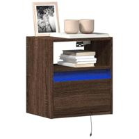 Tv-wandmeubels met LED 2 st 41x31x45 cm bruin eikenkleurig - thumbnail