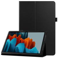 Book Cover Galaxy Tab S7 Hoes Zwart met Standaard - thumbnail