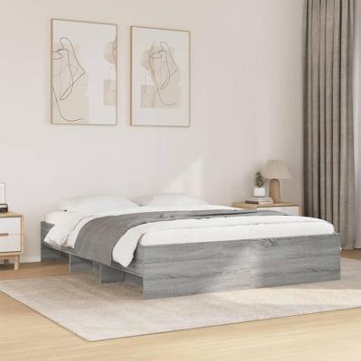 Bedframe zonder matras 160x200 cm spaanplaat grijs Sonoma