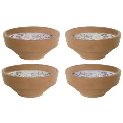 Geurkaars DKD Home Decor Natuurlijk Cottage 250 g (4 Stuks)