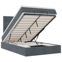 Ottoman bed met matrassen 90x190cm fluweel donkergrijs - thumbnail
