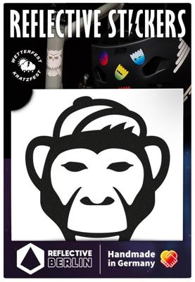 REFLECTIVE BERLIN reflex-sticker "decals" ref.sticker ref.berlin monkey black