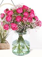 Boeket roze trosrozen - thumbnail