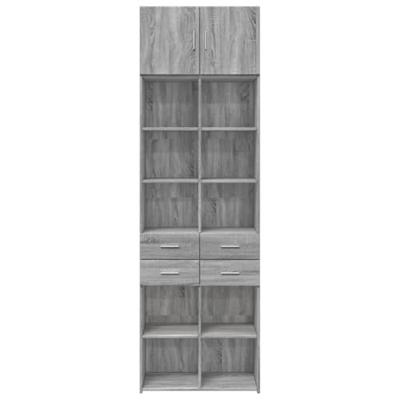 Opbergkast 70x42,5x225 cm bewerkt hout grijs sonoma eikenkleur