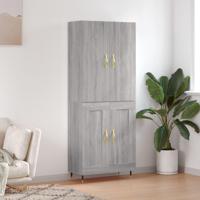 Hoge kast 69,5x34x180 cm bewerkt hout grijs sonoma eikenkleurig - thumbnail
