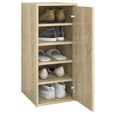 VidaXL Schoenenkasten 2 st 32x35x70 cm spaanplaat sonoma eikenkleurig VidaXL Schoenenkasten 2 st 32x35x70 cm spaanplaat sonoma eikenkleurig