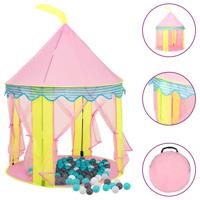 VidaXL Kinderspeeltent met 250 ballen 100x100x127 cm roze - thumbnail