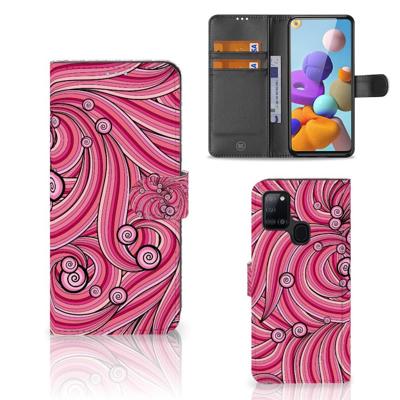 Samsung Galaxy A21s Hoesje Swirl Pink