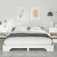 Bedframe met opslag Wit 160 x 220 cm Massief grenenhout - thumbnail