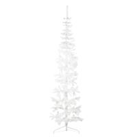 VidaXL Kunstkerstboom half met standaard smal 210 cm wit - thumbnail
