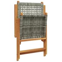 Tuinstoelen 2 st massief acaciahout en poly rattan grijs - thumbnail