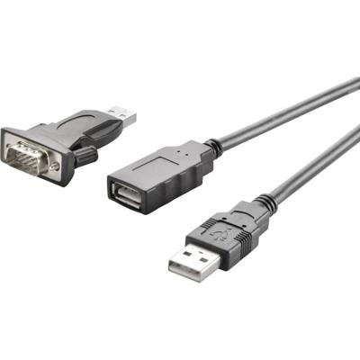 Digitus DA-70156 tussenstuk voor kabels USB 2.0 D-Sub 9 Male Zwart
