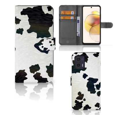 Motorola Moto G73 | Telefoonhoesje | Met pasjeshouder | Koeienvlekken