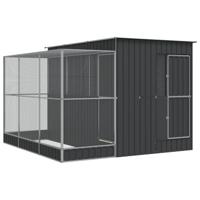 Volière met verlengstuk 290x303x216 cm staal zilverkleurig - thumbnail