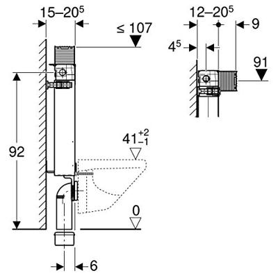 Geberit Inbouwreservoir Kombifix H98 Omega UP 12 cm
