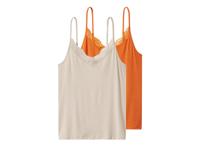 esmara 2 Dames spaghettitops (oranje/beige, M (40/42)) - thumbnail