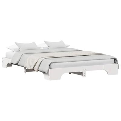 Bedframe Wit 140 x 200 cm Massief grenenhout