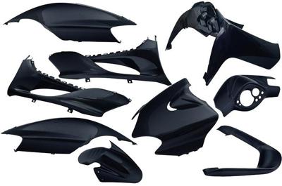 Edge Plaatset 9-delig voor yamaha jog r/ mbk machg - metallic zwart Edge Plaatset 9-delig voor yamaha jog r/ mbk machg - metallic zwart