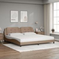 Bed met matras kunstleer cappuccinokleurig 200x200 cm - thumbnail