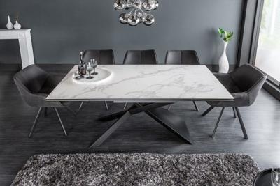 Uitschuifbare eettafel EUPHORIA 180-220-260cm marmer wit keramiek gemaakt in Italie - 40122