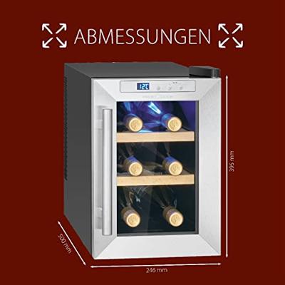 Profi Cook PC-WK 1231 Glaskoelkast 17 l Energielabel: G (A - G) Staand apparaat Inox, Zwart
