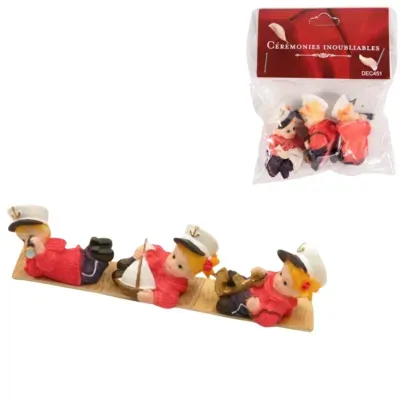 Decoratie mini matroos polyresin 4 cm 3 stuks | 48 stuks