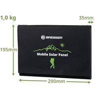 BRESSER Mobiele zonnelader 21 watt met USB- en DC-aansluiting - thumbnail