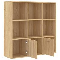 Boekenkast 98x30x98 cm bewerkt hout sonoma eikenkleurig - thumbnail