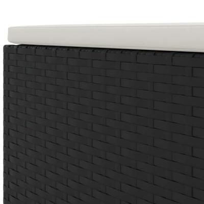 4-delige Loungeset met kussens poly rattan zwart 4-delige Loungeset met kussens poly rattan zwart