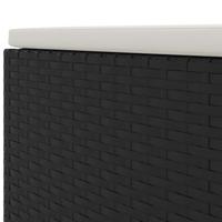 4-delige Loungeset met kussens poly rattan zwart - thumbnail