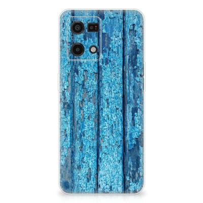 OPPO Reno7 4G | Bumper Hoesje | Wood Blue OPPO Reno7 4G | Bumper Hoesje | Wood Blue
