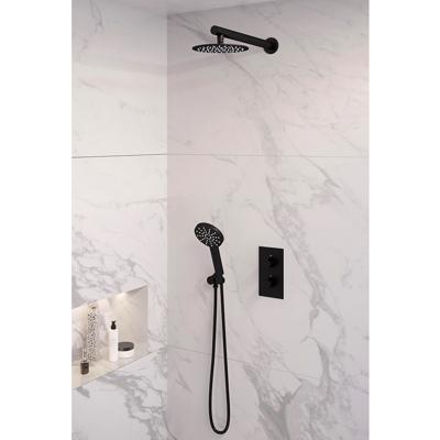 Inbouw Regendouche Set Brauer Black Edition Wanduitloop Ronde Hoofddouche 20 cm Met Handdouche 3 Standen Mat Zwart Brauer